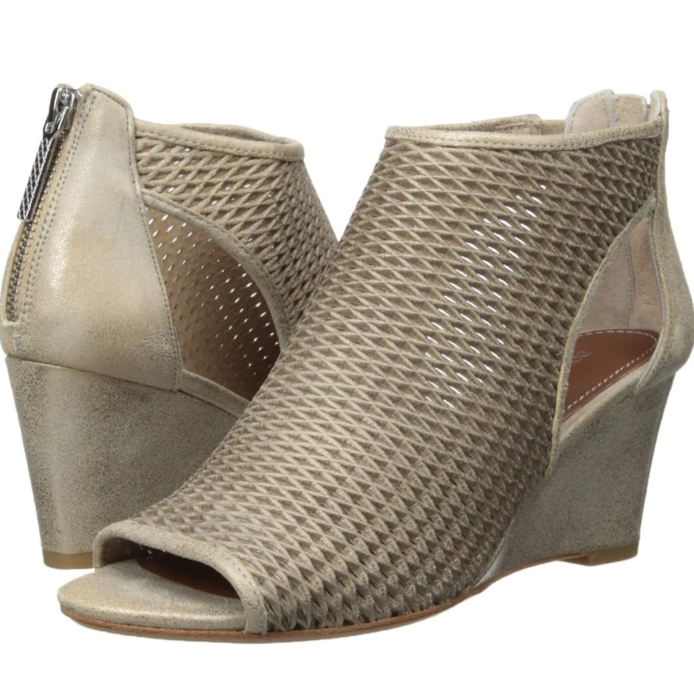 Donald J. Pliner Jace T8T8 Taupe Wedge Sandals Bootie Open Toe Size 10 NEW